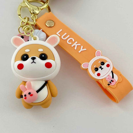 Kawaii Bunny Shiba Inu Keychain for Keys and Cute Gift Giving