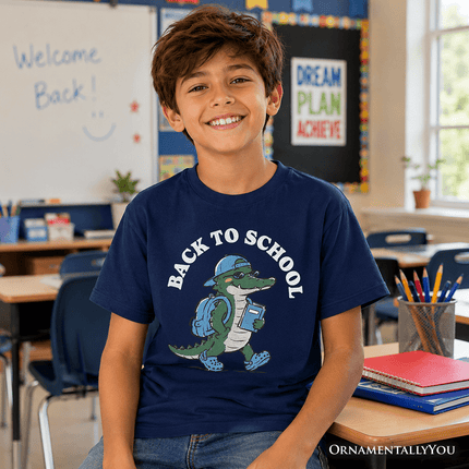Kids Alligator Back to School T-Shirt, Cool Tee for Youth Student