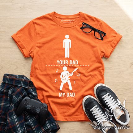 Kids Your Dad Vs My Cool Dad T-Shirt, Funny Bass Guitar Rock Father's Day Youth Tee