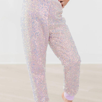 Lavender Sequin Joggers - Dashing Nova