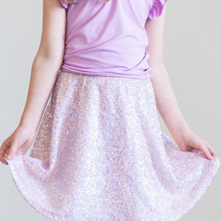 Lavender Sequin Twirl Skort - Dashing Nova