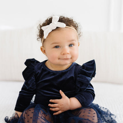 Light Navy Velvet Tutu Bodysuit - Dashing Nova