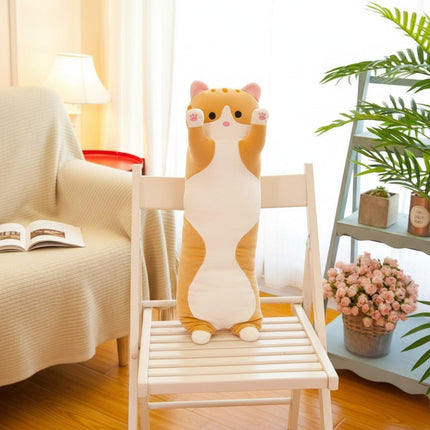 Long Cat Plush Pillow 26 Inch Soft Stuffed Animal for Kids