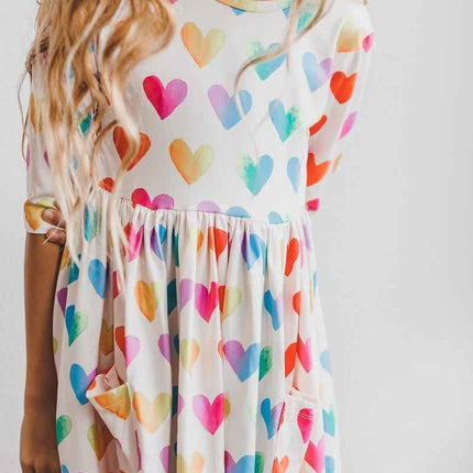 Lotta Love 3/4 Sleeve Pocket Twirl Dress