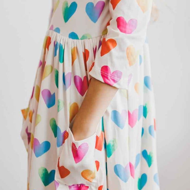 Lotta Love 3/4 Sleeve Pocket Twirl Dress