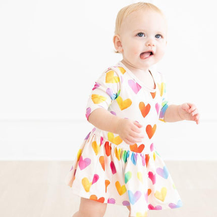 Lotta Love 3/4 Sleeve Twirl Bodysuit - Dashing Nova