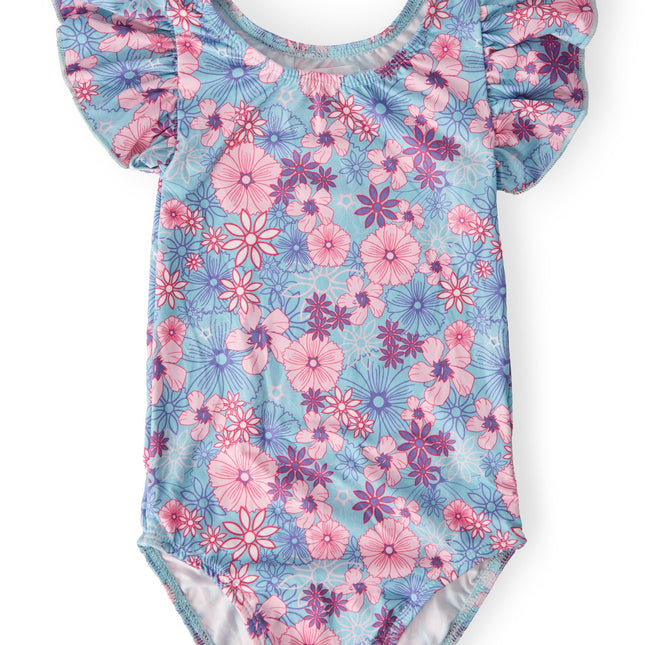 Love Blooms S/S Flutter Sleeve Leotard - Dashing Nova