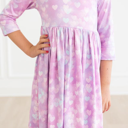 Love Story 3/4 Sleeve Pocket Twirl Dress - Dashing Nova