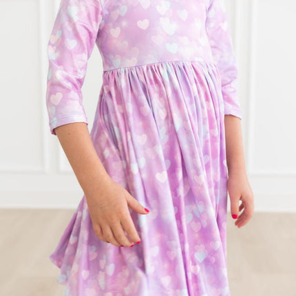 Love Story 3/4 Sleeve Pocket Twirl Dress - Dashing Nova