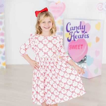 Lovebug 3/4 Sleeve Ruffle Twirl Dress