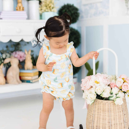 Lovely Lemons Ruffle Cross Back Romper