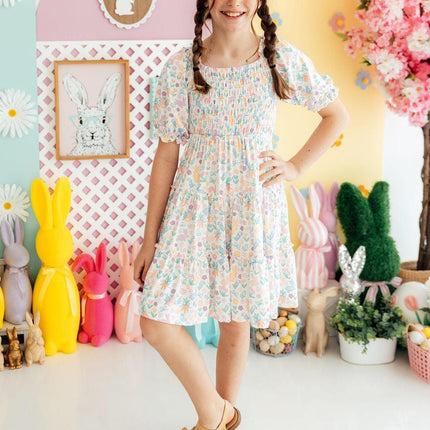 Hoppy Easter Smocked Ruffle Dress