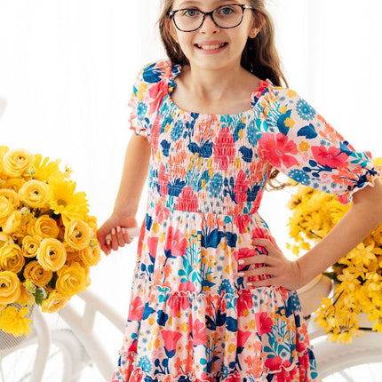 Sunshine Garden Smocked Ruffle Dress