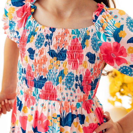 Sunshine Garden Smocked Ruffle Dress