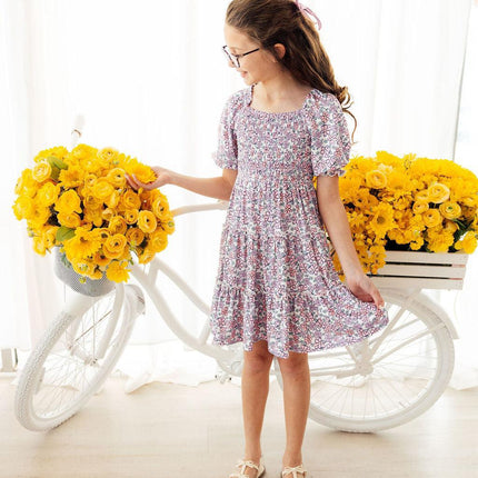 Lovely Lavender Smocked Ruffle Dress