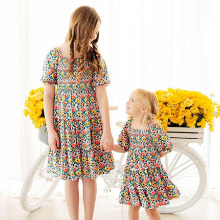 Beautiful Blossoms Smocked Ruffle Dress