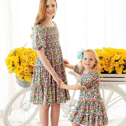 Beautiful Blossoms Smocked Ruffle Dress
