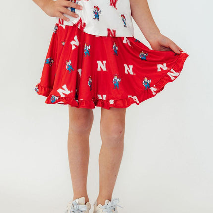 Nebraska Red Herbie Husker Twirl Skort