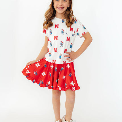 Nebraska Red Herbie Husker Twirl Skort