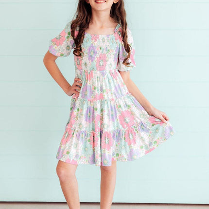 Minty Meadow Smocked Ruffle Dress