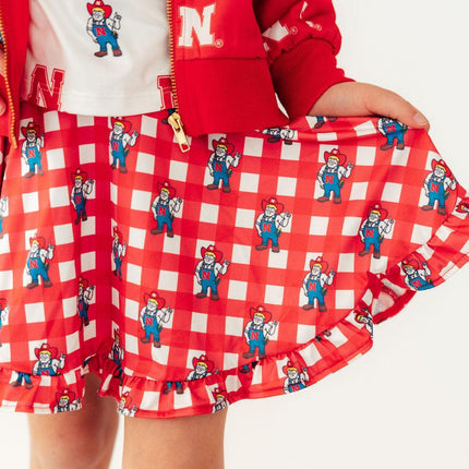 Nebraska Plaid Herbie Husker Twirl Skort