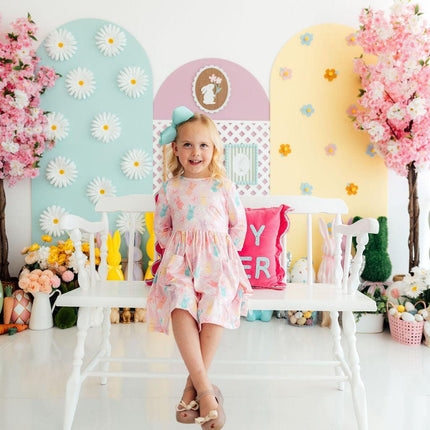 Preppy Peeps 3/4 Sleeve Pocket Twirl Dress