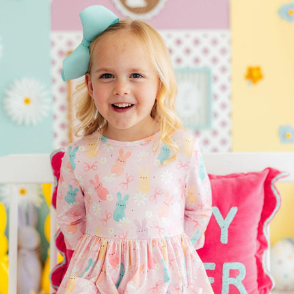 Preppy Peeps 3/4 Sleeve Pocket Twirl Dress