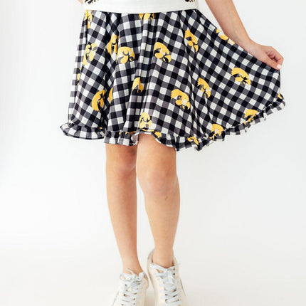 Iowa Plaid Tigerhawk Twirl Skort