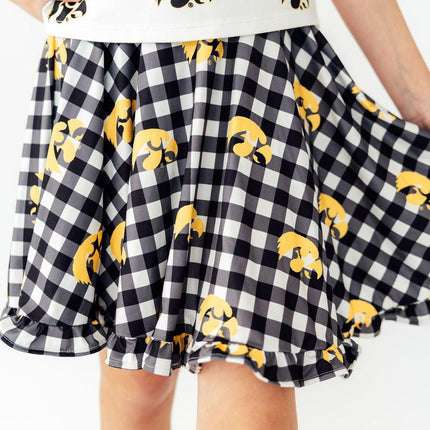 Iowa Plaid Tigerhawk Twirl Skort