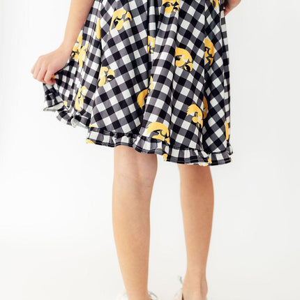 Iowa Plaid Tigerhawk Twirl Skort