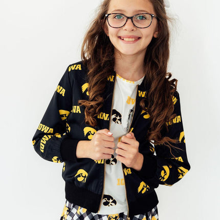 Iowa Black Tigerhawk Satin Jacket