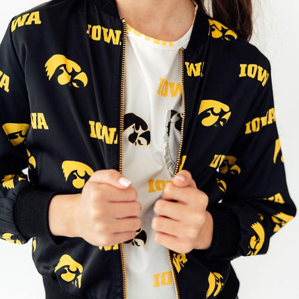 Iowa Black Tigerhawk Satin Jacket