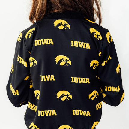 Iowa Black Tigerhawk Satin Jacket