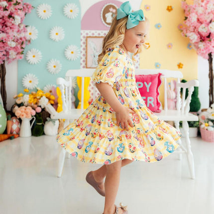 Easter Picnic Smocked Ruffle Dress