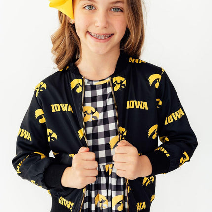 Iowa Black Tigerhawk Satin Jacket