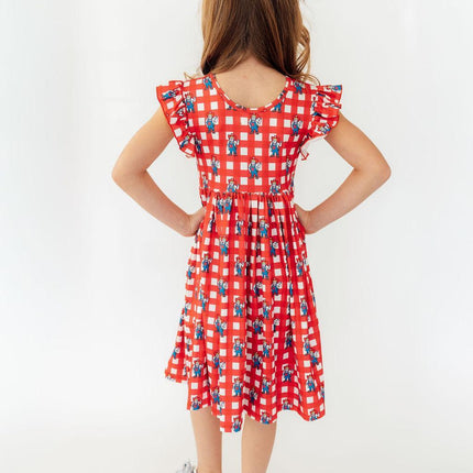 Nebraska Plaid Herbie Husker Flutter Twirl Dress