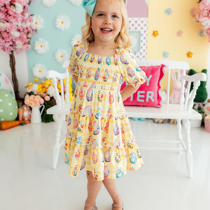 Easter Picnic Smocked Ruffle Dress