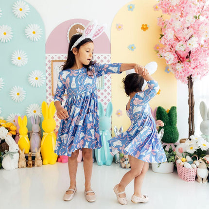 Hop, Skip & Twirl 3/4 Sleeve Pocket Twirl Dress