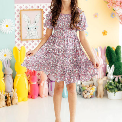 Lovely Lavender Smocked Ruffle Dress