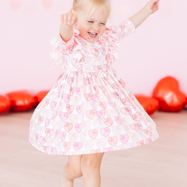 Melt My Heart 3/4 Sleeve Ruffle Twirl Dress - Dashing Nova