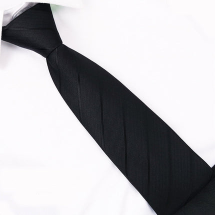 Mens Zipper Necktie Pre-tied Clip-On Tie Business Wedding Striped Necktie