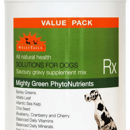 WellyTails  Mighty Green Phytonutrients Vitamins & Minerals for Dogs