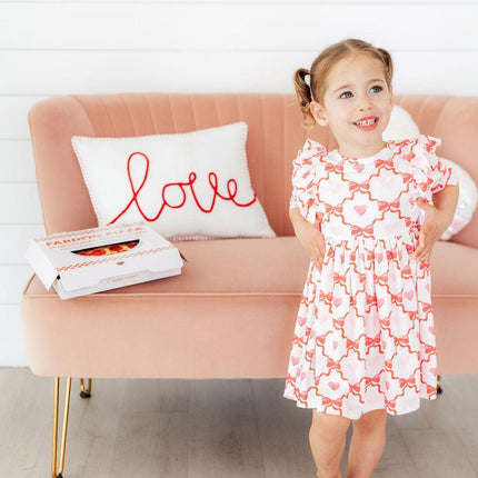 Lovebug 3/4 Sleeve Ruffle Twirl Dress