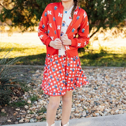 Nebraska Plaid Herbie Husker Twirl Skort