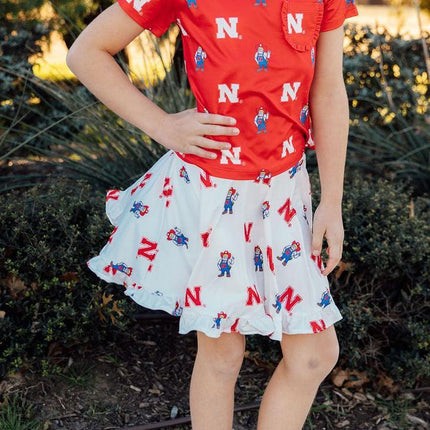 Nebraska White Herbie Husker Twirl Skort
