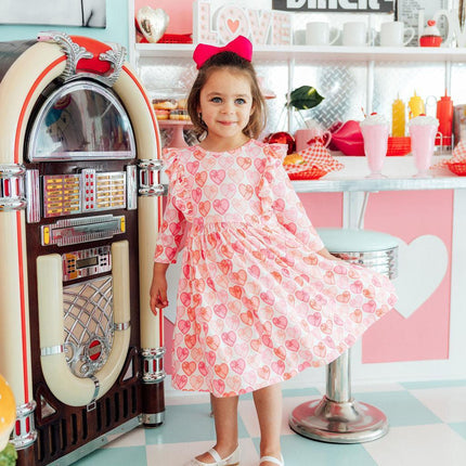 Melt My Heart 3/4 Sleeve Ruffle Twirl Dress