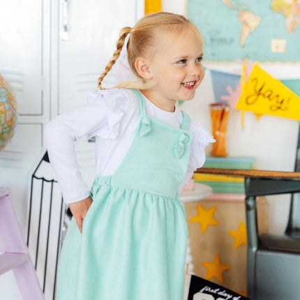 Mint Faux Suede Pinafore