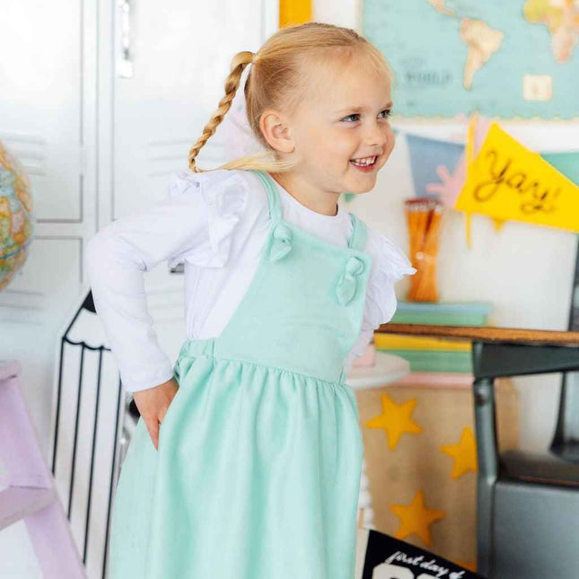Mint Faux Suede Pinafore