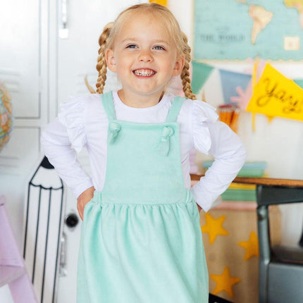 Mint Faux Suede Pinafore