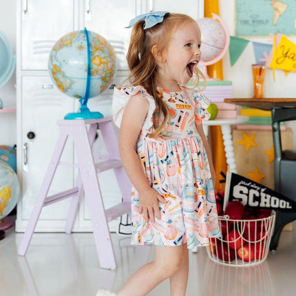 Class Act Flutter Sleeve Twirl Dress